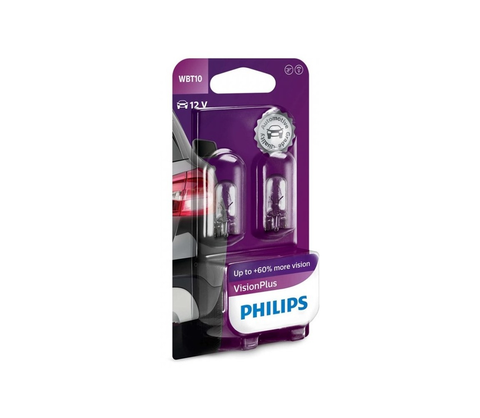 Žiarovky Philips SADA 2x Autožiarovka Philips VISION PLUS WB T10 W2,1x9,5D/6W/12V 