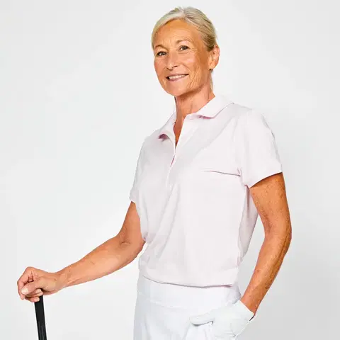 dresy Dámska golfová polokošeľa s krátkym rukávov WW 500 ružová