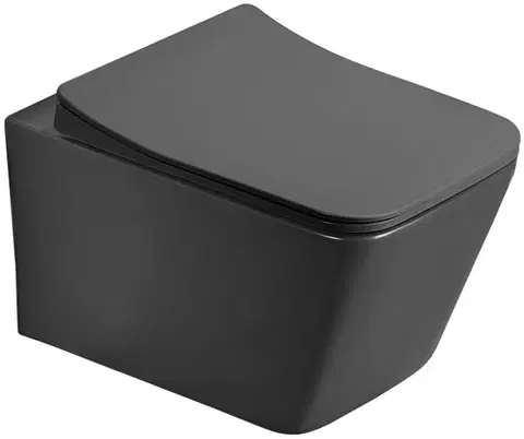 Záchody MEXEN - Teo Závesná WC misa vrátane sedátka s slow-slim, z duroplastu, temná šedá mat 30854071