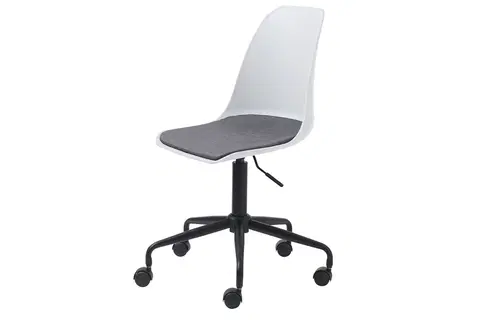 Kancelárske stoličky Furniria Dizajnová kancelárska stolička Jeffery biela