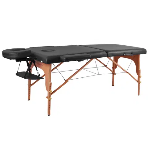 Masážne stoly a stoličky Masážne lehátko inSPORTline Taisage 2-dielne drevené čierna