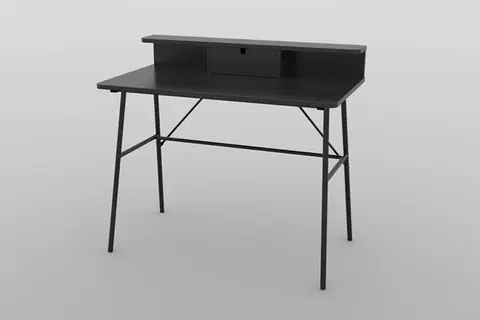 Písacie stoly Dkton Dizajnový písací stôl Nava 100 cm, čierny