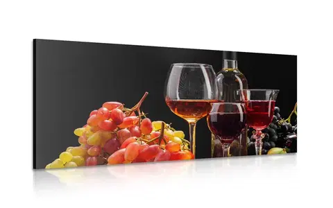 Obrazy jedlá a nápoje Obraz talianske víno a hrozno