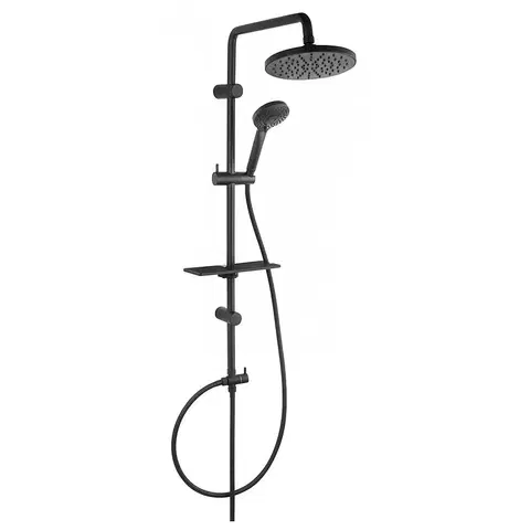 Sprchové sety - povrchová montáž Sprchovacia sada s dažďovou sprchou Rondo Lux Black