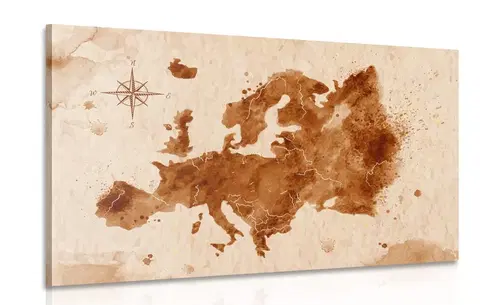 Obrazy mapy Obraz retro mapa Európy