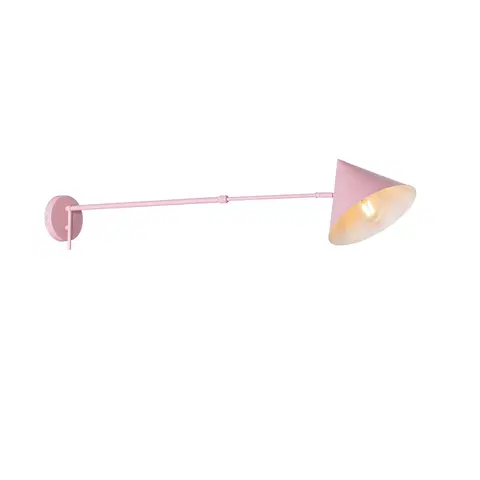 Nastenne lampy Dizajnové nástenné svietidlo ružové nastaviteľné - Triangolo