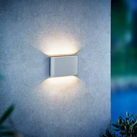 Vonkajšie nástenné svietidlá Nordlux Vonkajšie nástenné LED Kinver plochý tvar, biele