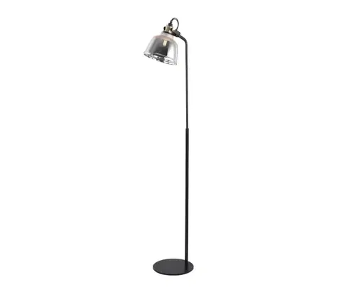 Lampy    107001 - Stojacia lampa ASGARD 1xE27/11W/230V šedá/čierna/zlatá 