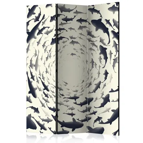 Paravány Paraván Fish Swirl Dekorhome 135x172 cm (3-dielny)
