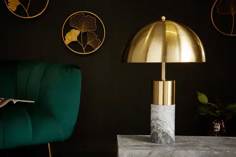 Stolné lampy LuxD 25781 Dizajnová stolová lampa Aamira 52 cm mramor sivý
