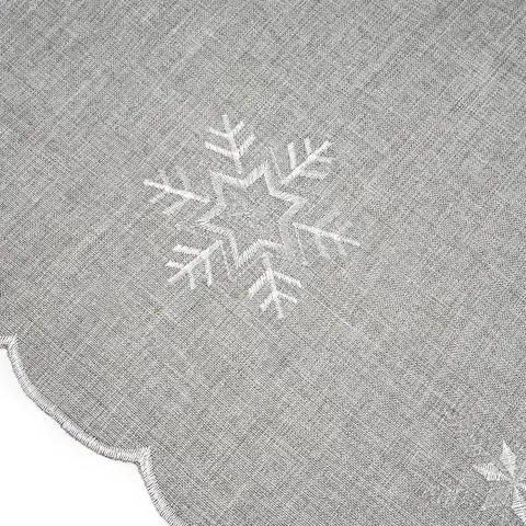 Obrusy Forbyt Vianočný obrus Vločky sivá, 35 x 160 cm