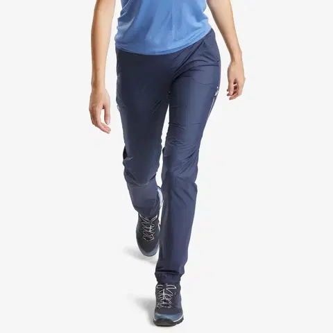 nohavice Dámske nohavice FH500 ultraľahké na rýchlu turistiku modré