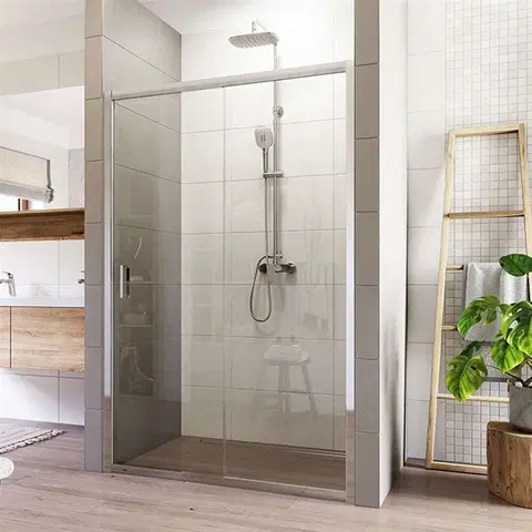 Sprchovacie kúty MEREO - Sprchové dvere, LIMA, dvojdilene, zasúvacie,  110 cm, chróm ALU, sklo Číre CK80413K