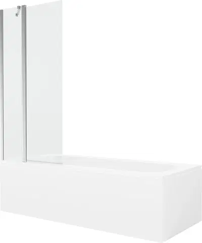 Sprchové dvere MEXEN/S - Vega obdĺžniková vaňa 160 x 70 cm s panelom + vaňová zástena 80 cm, transparent, chróm 550116070X9408110100