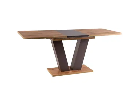 Jedálenské stoly LEVISSIA, rozkladací jedálenský stôl, dub wotan, hnedá