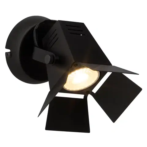 Nástenné svietidlá Brilliant Technicky pôsobiace nástenné LED Movie čierne