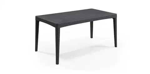 Stolčeky DEOKORK Záhradný stôl z umelého ratanu GIRONA 160x90 cm (antracit)