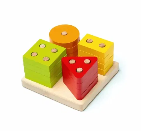 Náučné hračky CUBIKA - 15344 Triedime tvary IV - drevené skladačka 17 dielov