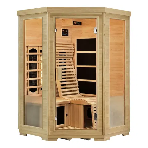 Bývanie a doplnky Juskys Infračervená sauna / tepelná kabína Aalborg s triplexným vykurovacím systémom a drevom Hemlock