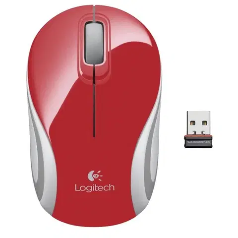 Myši Kancelárska myš Logitech Wireless Mini Mouse M187, red 910-002732