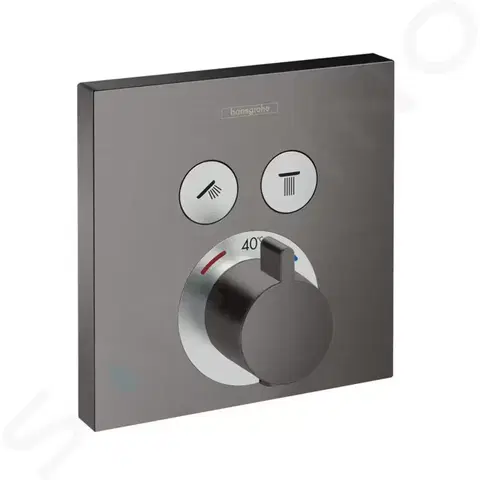 Kúpeľňové batérie HANSGROHE - Shower Select Termostatická batéria pod omietku na 2 spotrebiče, kefovaný čierny chróm 15763340