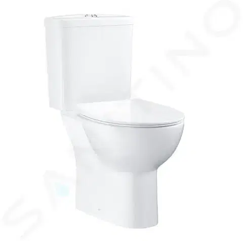 Kúpeľňa GROHE - Bau Ceramic WC kombi set s nádržkou a doskou Softclose, Rimless, DualFlush, alpská biela 39942000