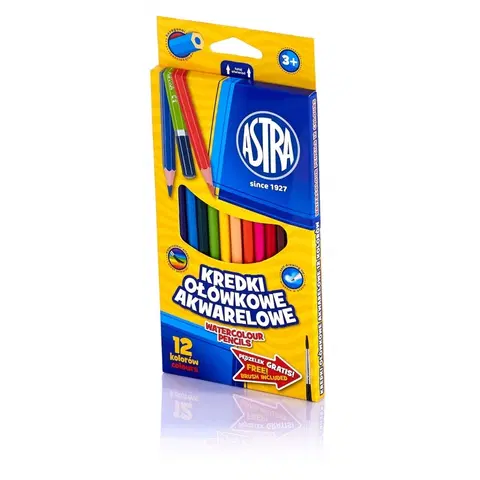 Hračky ASTRA - Akvarelové farbičky 12ks + štetec, 312110004
