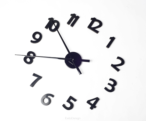 Hodiny Nástenné hodiny ExitDesign Extender Numbers, čierne 140BB, 70-120cm