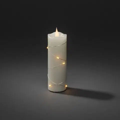 LED sviečky Konstsmide Christmas LED vosková sviečka krémová farba jantárová 15,2 cm