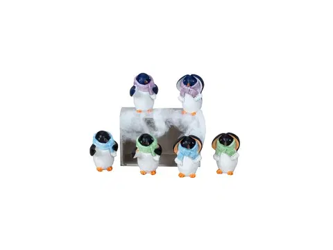 Vianočné dekorácie MAKRO - Tučniak 8,5cm rôzne druhy
