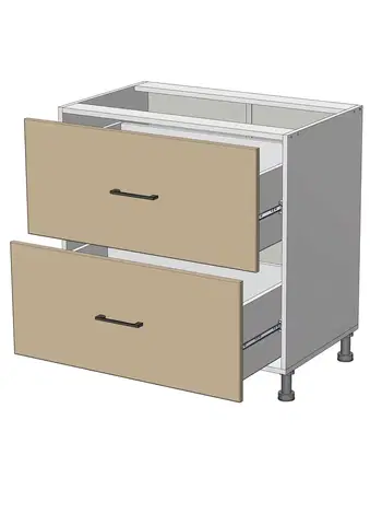 Kuchynské skrinky dolná skrinka so zásuvkami š.80, v.82, Modena LD11S8082, grafit / biely mat