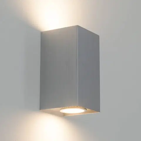 Nástenné svietidlá Lindby Hranaté kovové nástenné svetlo Kabir, objímka GU10
