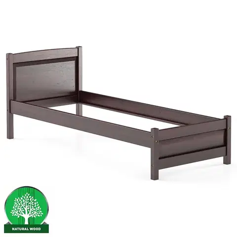 Drevené postele Posteľ borovica LK125–80x200 orech