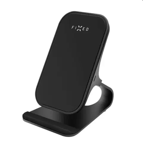 Nabíjačky pre mobilné telefóny FIXED Stand with fast wireless charging Frame Wireless, 15W, black - OPENBOX (Rozbalený tovar s plnou zárukou) FIXFR-WRL-BK