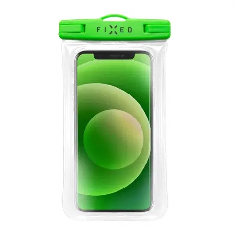 Puzdrá na mobilné telefóny Vodeodolné plávajúce puzdro na mobil FIXED s kvalitným uzamykacím systémom a certifikáciou IPX8, zelená FIXFLT-EG-LM