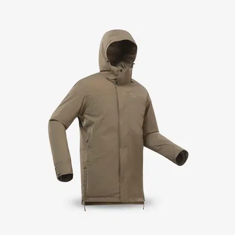 bundy a vesty Pánska nepremokavá zimná bunda - parka na turistiku SH500 do -10 °C