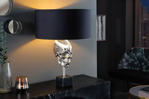 Stolné lampy LuxD 26676 Dizajnová stolová lampa Madigan 56 cm čierno-strieborná