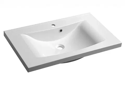 Kúpeľňa SAPHO - LUCIOLA umývadlo 80x48cm, liaty mramor, biela 50081