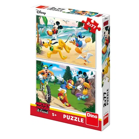 Hračky puzzle DINO - Walt Disney Mickey športuje 2x77 dielikov
