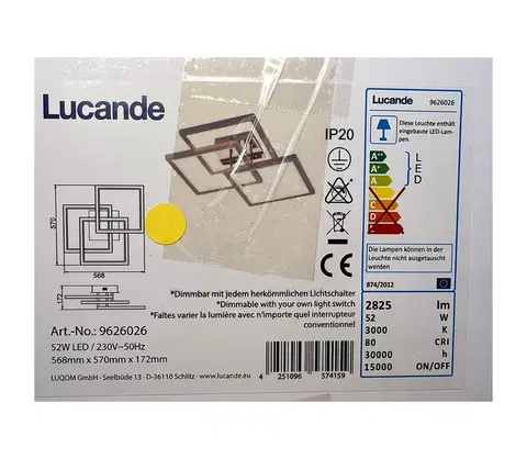 Svietidlá Lucande Lucande - LED Stmievateľné stropné svietidlo AVILARA LED/52W/230V 