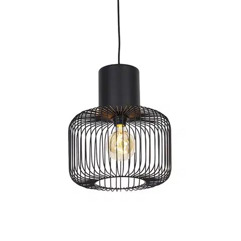 Zavesne lampy Dizajnové závesné svietidlo čierne - Baya
