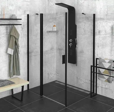 Sprchové dvere POLYSAN - Zoom Line Black obdĺžniková sprchová zástena 1400x900 L/P varianta ZL1314BZL3290B