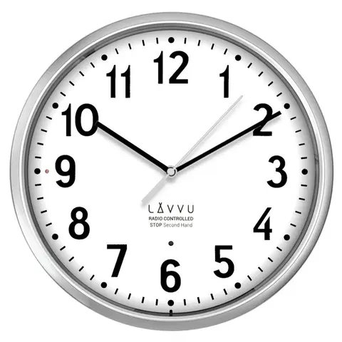 Hodiny LAVVU Strieborné hodiny Accurate Metallic Silver riadené rádiovým signálom