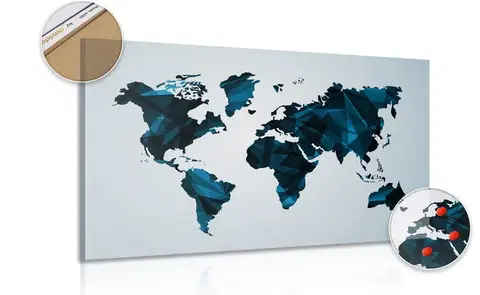 Obrazy na korku Obraz na korku mapa sveta v dizajne vektorovej grafiky