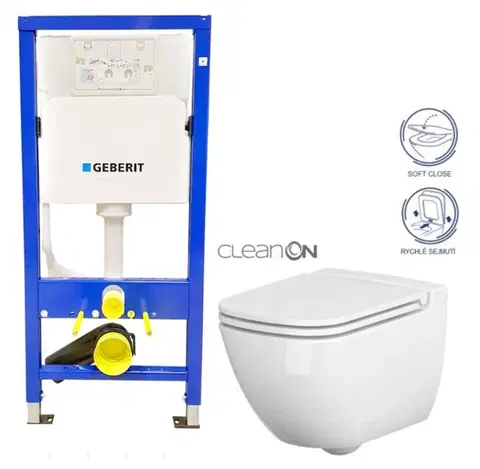 Kúpeľňa GEBERIT DuofixBasic bez tlačidla + WC CERSANIT CLEANON CASPIA + SEDADLO 458.103.00.1 X CP1