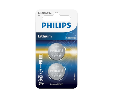 Predlžovacie káble Philips Philips CR2032P2/01B - 2 ks Lithiová batéria gombíková CR2032 MINICELLS 3V 