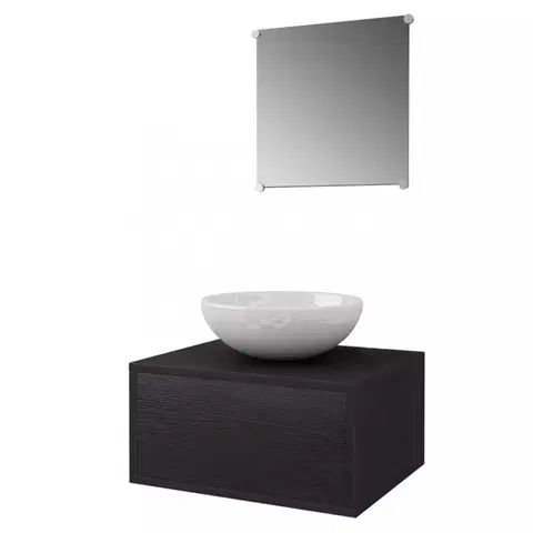 Kúpeľňové zostavy Kúpeľňový set 3 ks Dekorhome Čierna