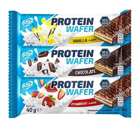 Proteínové dezerty Protein Wafer - 6PAK Nutrition 40 g Chocolate Salted Caramel