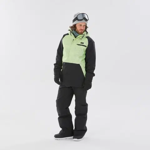 bundy a vesty Pánska snowboardová bunda 100 žlto-čierna