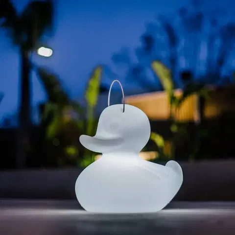 Vonkajšie dekoratívne svietidlá Goodnight Light Dizajnové LED svetlo DUCK-DUCK XL vonkajšie biela